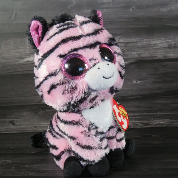 TY Beanie Boos Zoey the Zebra 6" Plush Glam Pink Black Striped Stuffed Animal - Picture 7 of 16